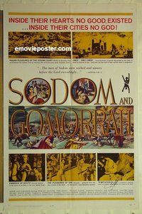 s233 SODOM & GOMORRAH signed one-sheet movie poster '63 Stewart Granger