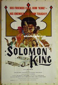s236 SOLOMON KING one-sheet movie poster '74 blaxploitation!