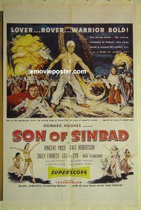 s241 SON OF SINBAD one-sheet movie poster '55 Vincent Price, Robertson