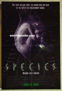 s251 SPECIES advance one-sheet movie poster '95 Natasha Henstridge