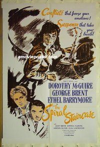 s259 SPIRAL STAIRCASE one-sheet movie poster R60s McGuire, Brent