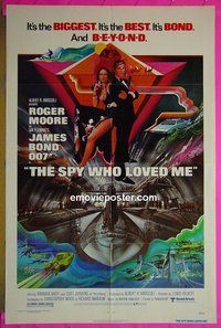 s263 SPY WHO LOVED ME one-sheet movie poster '77 Moore as Bond