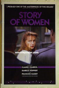 s279 STORY OF WOMEN int'l one-sheet movie poster '88 Claude Chabrol, French!