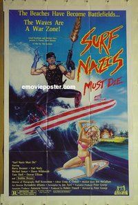 s294 SURF NAZIS MUST DIE one-sheet movie poster '87 Troma