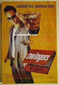 s297 SWINGERS one-sheet movie poster '96 Jon Favreau, Vince Vaughn