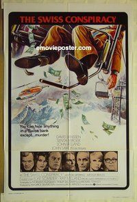 s298 SWISS CONSPIRACY one-sheet movie poster '76 Janssen, spies