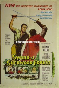s302 SWORD OF SHERWOOD FOREST one-sheet movie poster '60 Robin Hood!