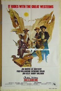 s305 TAKE A HARD RIDE one-sheet movie poster '75 Brown, Van Cleef