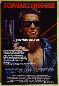 s323 TERMINATOR one-sheet movie poster '84 Arnold Schwarzenegger