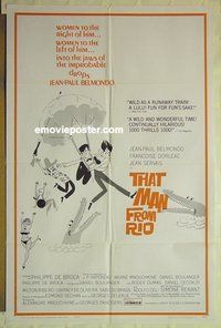s329 THAT MAN FROM RIO one-sheet movie poster '64 Jean-Paul Belmondo