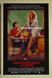 s334 THEY'RE PLAYING WITH FIRE one-sheet movie poster '84 Sybil Danning