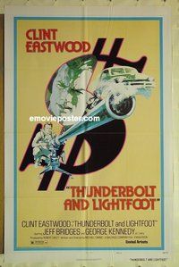 s347 THUNDERBOLT & LIGHTFOOT style D one-sheet movie poster '74 Eastwood