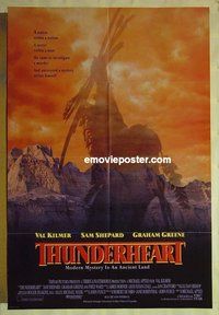 s348 THUNDERHEART one-sheet movie poster '92 Val Kilmer, Sam Shepard