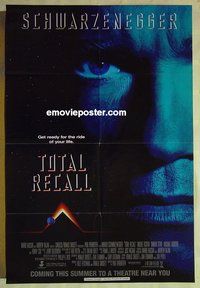 s361 TOTAL RECALL advance one-sheet movie poster '90 Arnold Schwarzenegger