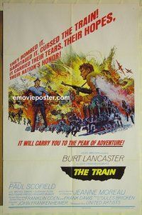 s365 TRAIN style B one-sheet movie poster '65 Burt Lancaster, Paul Scofield