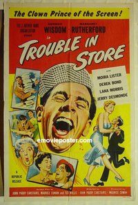 s372 TROUBLE IN STORE one-sheet movie poster '53 English!