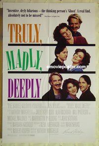s376 TRULY, MADLY, DEEPLY one-sheet movie poster '91 Anthony Minghella