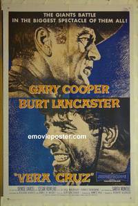 s394 VERA CRUZ one-sheet movie poster '55 Gary Cooper, Burt Lancaster