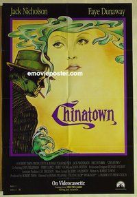 r402 CHINATOWN video one-sheet movie poster '74 Jack Nicholson, Dunaway