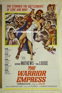 s408 WARRIOR EMPRESS one-sheet movie poster '60 Tina Louise, Kerwin Mathews