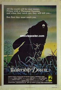s409 WATERSHIP DOWN one-sheet movie poster '78 animated rabbits!