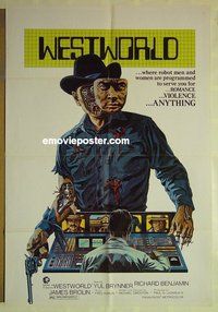 s414 WESTWORLD one-sheet movie poster '73 Yul Brynner, James Brolin