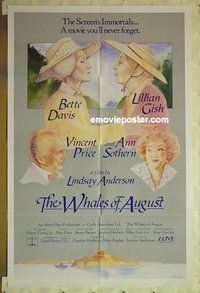 s415 WHALES OF AUGUST one-sheet movie poster '87 Bette Davis, Lillian Gish