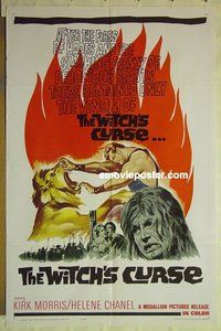 s432 WITCH'S CURSE one-sheet movie poster '63 Kirk Morris as Maciste!