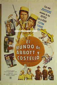 s443 WORLD OF ABBOTT & COSTELLO Spanish one-sheet movie poster '65 Bud & Lou!