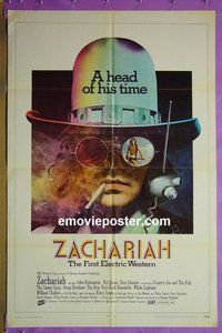 s454 ZACHARIAH one-sheet movie poster '71 electric Western!
