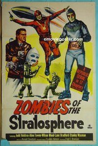 s459 ZOMBIES OF THE STRATOSPHERE one-sheet movie poster '52 Nimoy