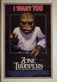 s460 ZONE TROOPERS one-sheet movie poster '85 wild sci-fi image!