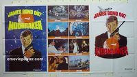 t073 MOONRAKER advance one-stop movie poster '79 Moore as Bond