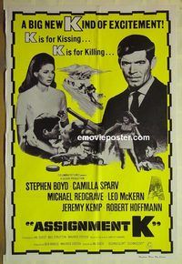 t092 ASSIGNMENT K Aust one-sheet movie poster '68 Stephen Boyd, Redgrave