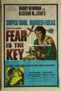 t111 FEAR IS THE KEY Aust one-sheet movie poster '73 Suzy Kendall