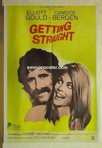 t113 GETTING STRAIGHT Aust one-sheet movie poster '70 Bergen, Gould