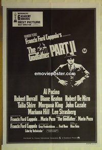t114 GODFATHER 2 Aust one-sheet movie poster '74 Coppola, Al Pacino