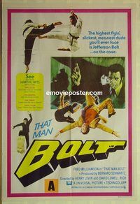 t140 THAT MAN BOLT Aust one-sheet movie poster '73 kung fu Fred Williamson!