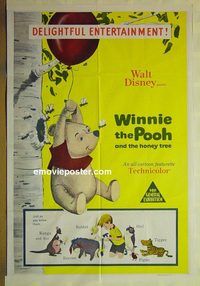 t148 WINNIE THE POOH & THE HONEY TREE Aust one-sheet movie poster '66 Disney