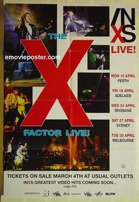 t150 X FACTOR LIVE Aust one-sheet movie poster '91 INXS tour!