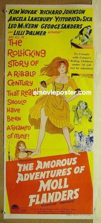 t161 AMOROUS ADVENTURES OF MOLL FLANDERS Australian daybill movie poster '65