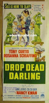 t164 ARRIVEDERCI BABY Australian daybill movie poster '66 Curtis, Gabor