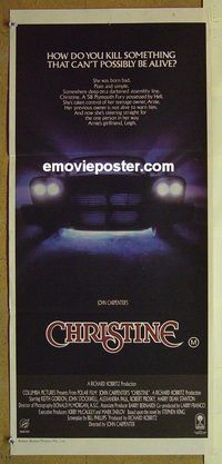 t199 CHRISTINE Australian daybill movie poster '83 Stephen King, Carpenter