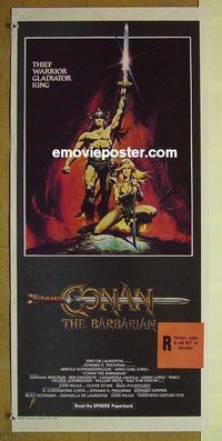 t206 CONAN THE BARBARIAN Australian daybill movie poster '82 Schwarzenegger