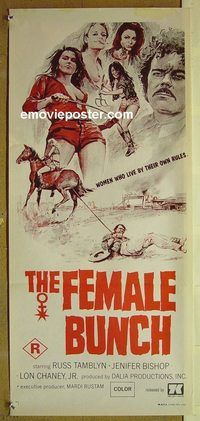 t231 FEMALE BUNCH Australian daybill movie poster '69 sexy western!