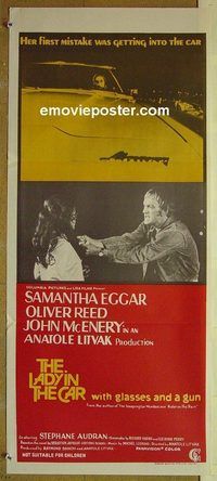 t265 LADY IN THE CAR Australian daybill movie poster '70 Samantha Eggar