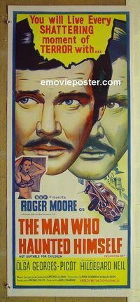 t279 MAN WHO HAUNTED HIMSELF Australian daybill movie poster '70 Roger Moore