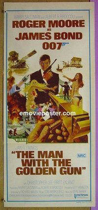 t280 MAN WITH THE GOLDEN GUN Australian daybill movie poster '74 Bond