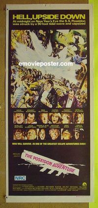 t307 POSEIDON ADVENTURE Australian daybill movie poster '72 Gene Hackman