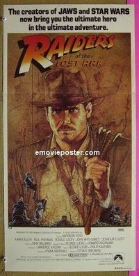 t310 RAIDERS OF THE LOST ARK Australian daybill movie poster '81 Ford